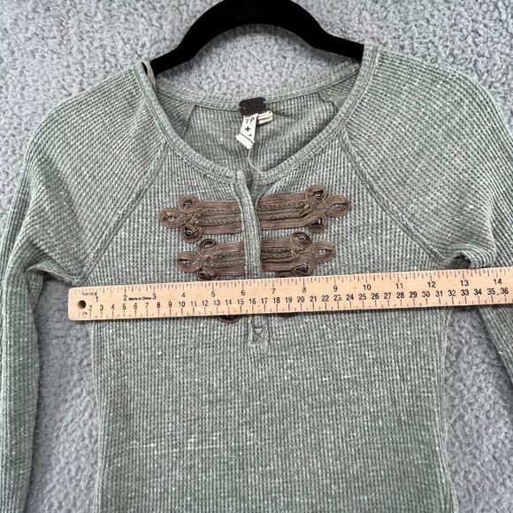 FP We The Free Battalion Embellished Thermal Top Green Size XS - Picture 8 of 12
